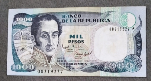 Billete Reposición De 1000 Pesos, Año 1994, Estado 7.