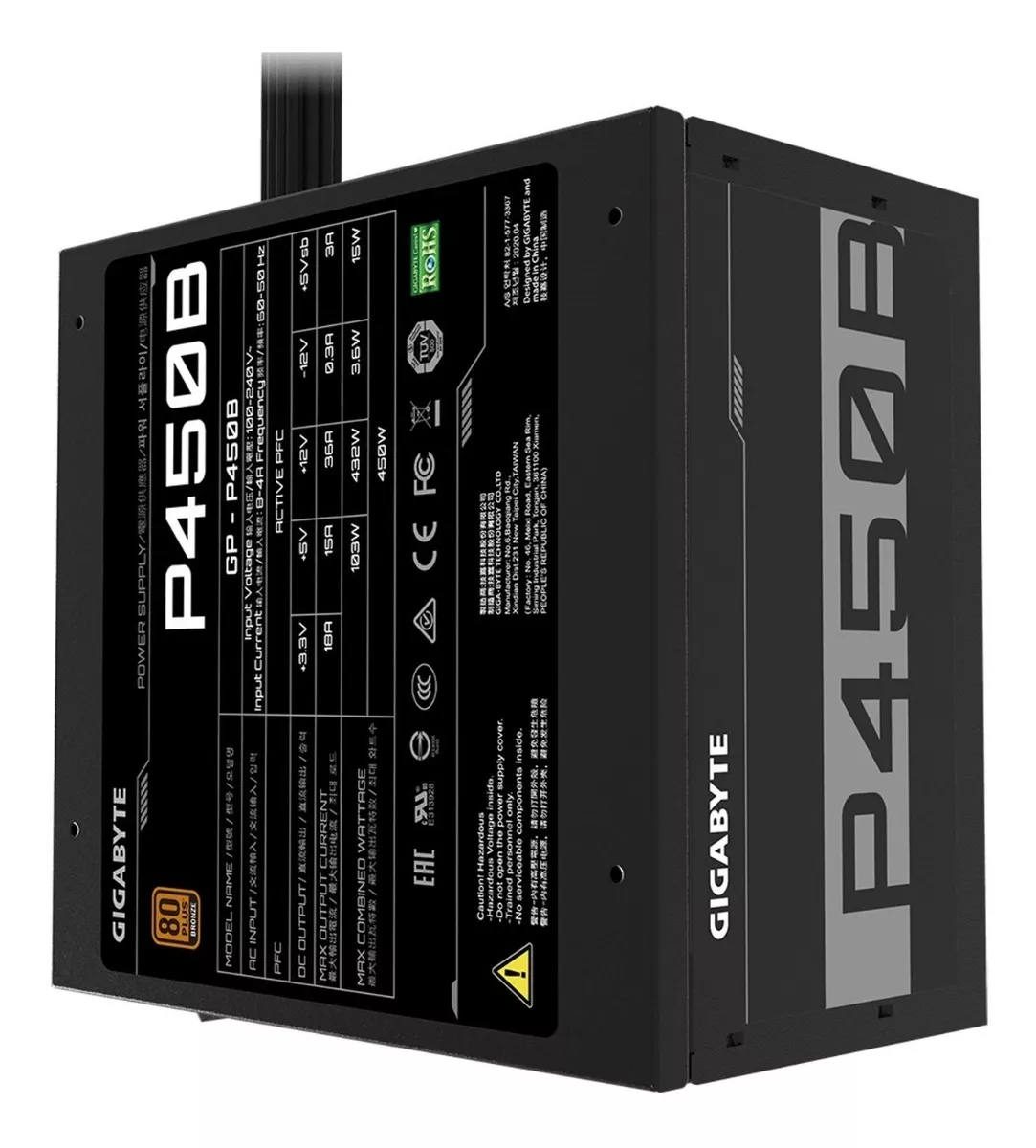 Tercera imagen para búsqueda de fuente gigabyte p450b 450w 80 plus bronze pc gamer atx