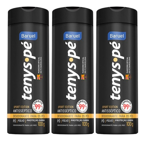 Kit C/8 Talco Tenys Pé Baruel Sport Edition 100g