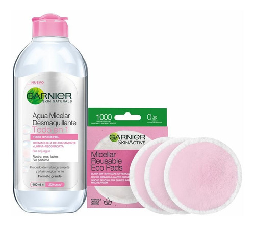 Pack Garnier Agua Micelar + Discos Desmaquillantes Eco