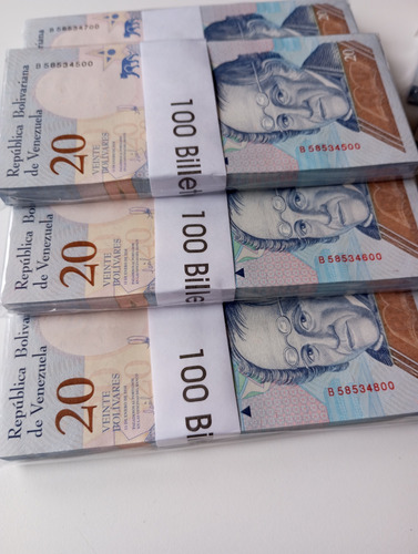 Paca De 100 Billetes Nuevos Y Consecutivos De 20 Bss B8