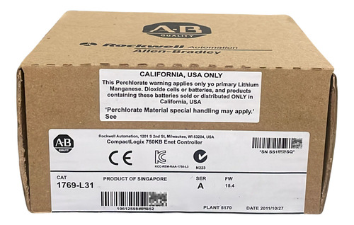 Allen-bradley 1769-l31 Compactlogix 512 Kb Controller