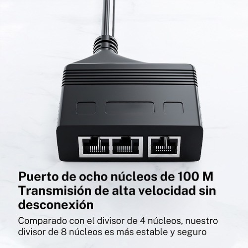 Distribuidor Gigabit Ethernet 1 Punto 3 Sim Rj45 Macho
