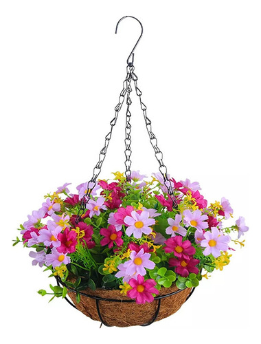 Cesta Colgante De Flores Artificiales, Maceta Colgante De