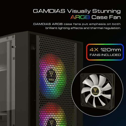 Zeus Gamdias Atx Mid Tower Carcasa Para Computadora Con