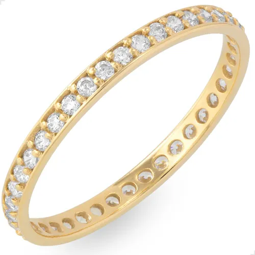 comprar Aparador De Aliança Ouro 18k Anel Inteiro De Zircônias 1 Uni