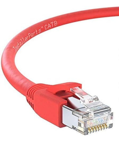 Installerparts Cable Ethernet Cat8 Cable 5 Ft - Rojo - Serie