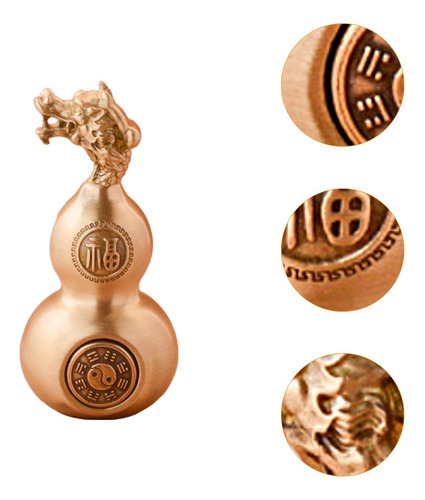 Mini Calabaza China De Latón, Adorno Feng Shui, Estatuilla