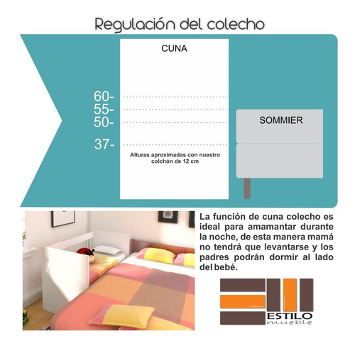 Cuna 5 En 1 Convertible En Colecho Escritorio Mesa Moises