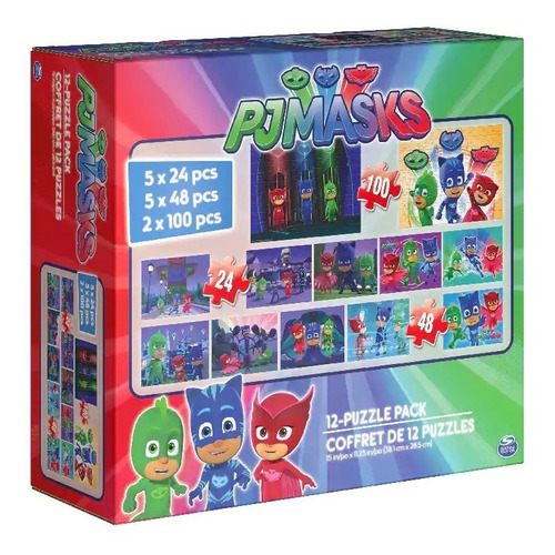 Pj Máscaras 12 Puzzle Pack (24 Piezas)