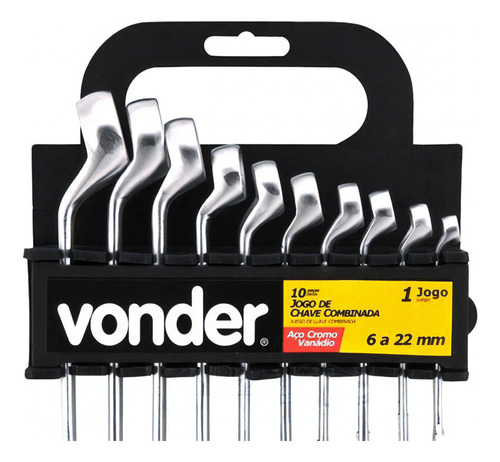 Jogo Chave Combinada Vonder 10 Peças Cromo Vanadio 6 A 22mm