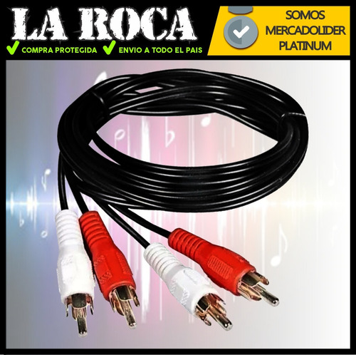 Imagen 5 de 10 de Cable De Audio 2 Rca 2 Rca Para Notebook Pc Lcd Mixer