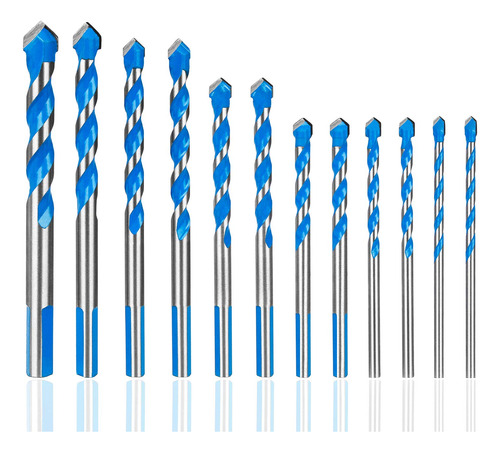 Hakkin Juego De 12 Brocas Para Mamposteria De 3 Mm A 12 Mm,