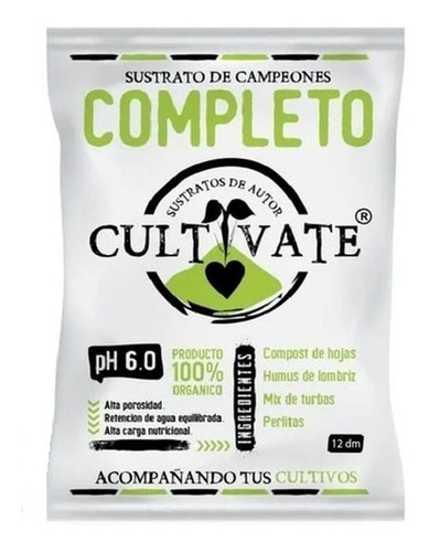 Cultivate Sustrato De Autor - Completo 25 L - 100% Orgánico