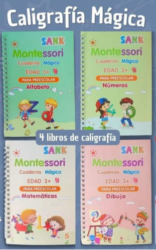 Cuaderno Mágico Educativo En Español Con Relieve Kit X 4 