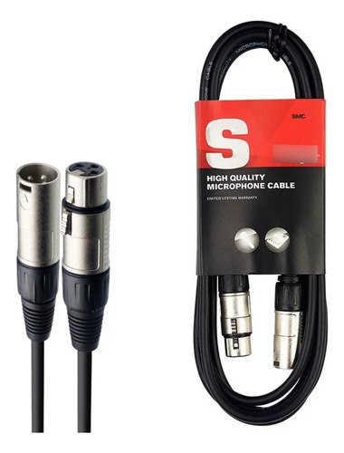 Cable Micrófono Xlr Macho A Hembra Canon De 6 Metros Stagg