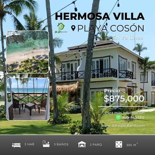 Villa De Ensueño En Cosón - Vive En Primera Línea De Playa