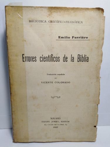 Emilio Ferriere-errores Cientificos De La Biblia-