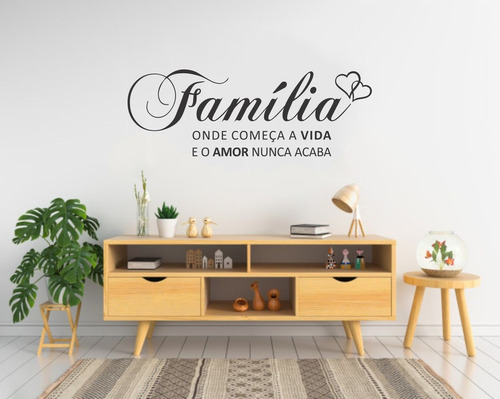 Adesivo De Parede Quarto Sala Familia Amor Coração