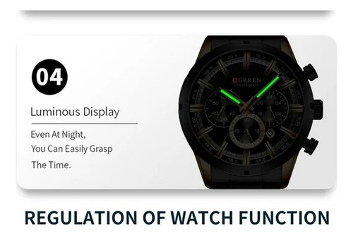 Reloj De Cuarzo Para Hombre 3atm Resistente Al Agua Curren