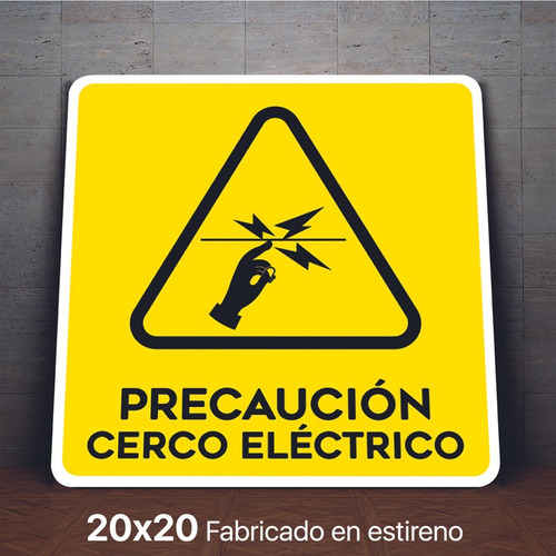 Señalamiento Cerco Electrico Precaucion Letrero 20x20