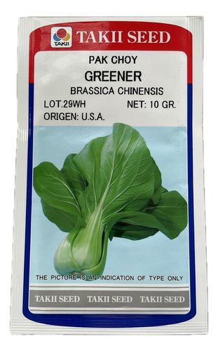 Pack Choi Greener - Bok Choy Verde - Takii - Sobre 10 G -