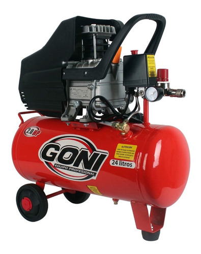 Compresor de aire eléctrico portátil Goni 920P 24L 2hp 127V rojo