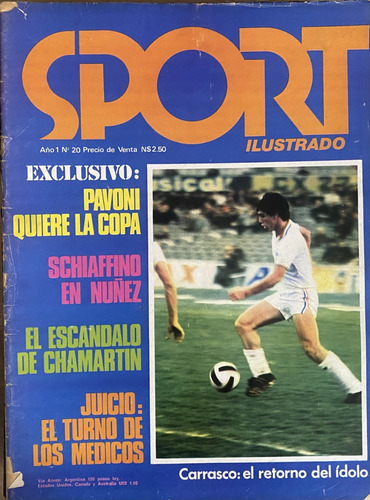 Revista Sport Ilustrado Nº 20, Pavoni, Carrasco, Fútbol Cr04