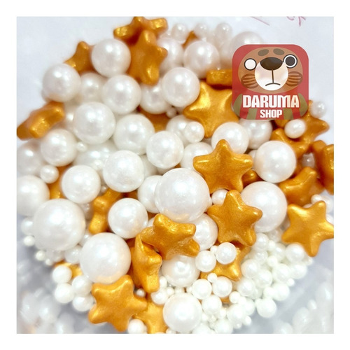 Sprinkles Mix Estrellas Y Perlas Comestibles Deco Navidad