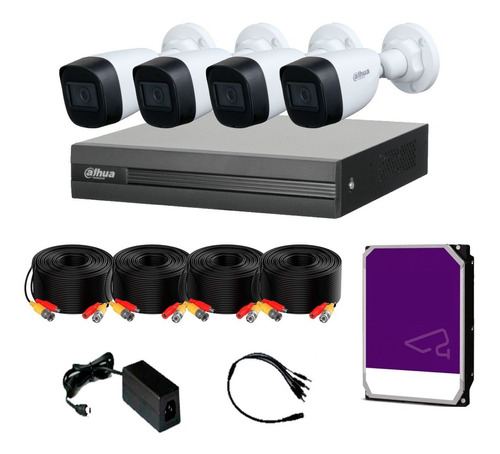 Kit Dvr 4ch 5mp, 4 Cam 5mp, Disco Duro 1tb, Cable, Accesorio