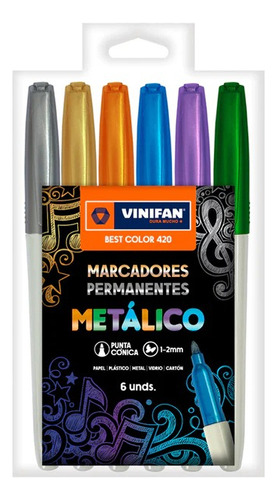 Marcador Vinifan Best Color 420 Metalizado X6 (76188)