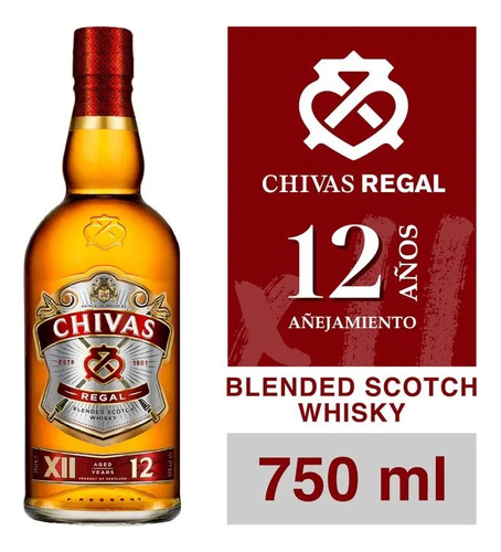 Whisky Chivas Regal 12 Años 750cc