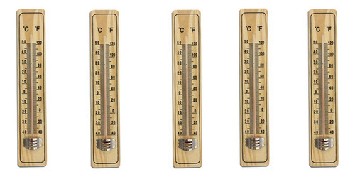 5 Piezas De Termómetro De Madera De Tamaño Mediano, Termómet