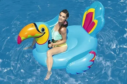 Imagen 5 de 8 de Inflable Flotador Bestway Tucan Gigante Con Manija Pileta