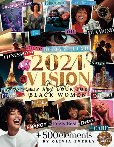 Libro: 2024 Vision Board Clip Art Book For Black Women: An E