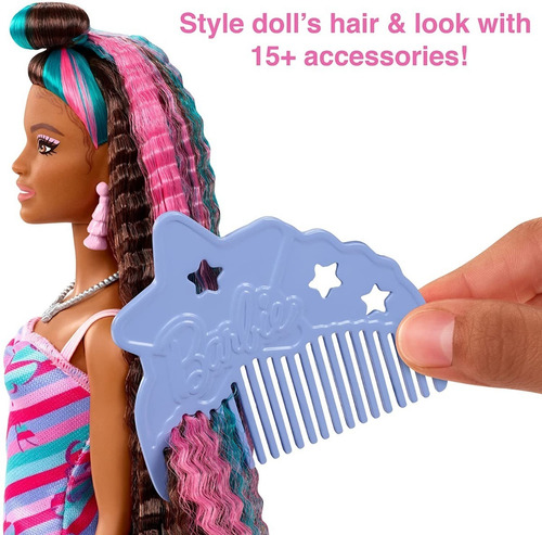Imagem 4 de 8 de Barbie Totally Hair Butterfly Negra 2022 Fashion Extra