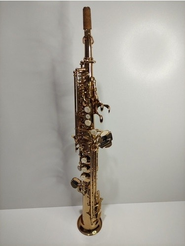 Saxofone Jahnke Brillance Sib Soprano Dourado Completo Reto