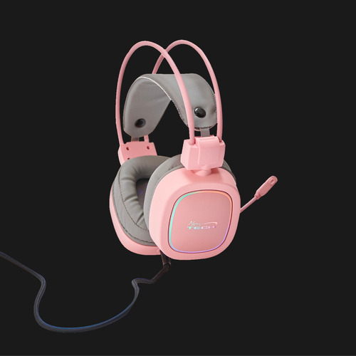 Imagen 3 de 8 de Audífono Gamer Njoytech Rosado Usb V7.1 Retroiluminado Rgb