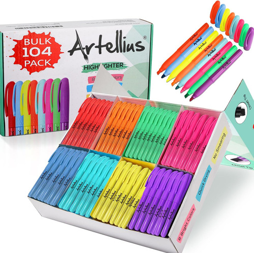 Juego Vibrante De 104 Resaltadores Colores Variados (8 ...