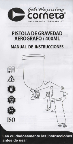 Imagen 4 de 7 de Aerógrafo Pistola Gravedad 400 Cc Incolma