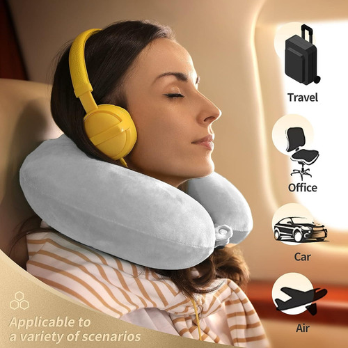 Collarin Almohada Cervical Viscoelástica Cuello U Gel Funda
