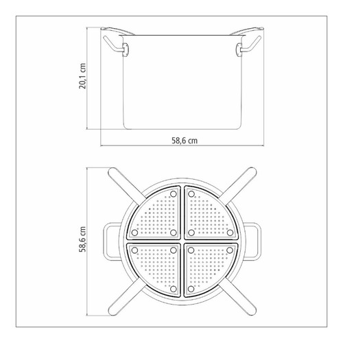 Professional Olla Pasta + 4 Escurridor Acero 30cm Tramontina Acero Inox
