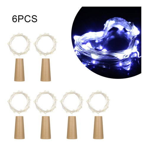 Imagen 2 de 6 de Luces Cadena Tapón Botella Ambiente Lámpara 2 Metros 20 Led