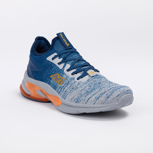 Zapatillas New Athletic Lifestyle Azul Con Naranja Hombre