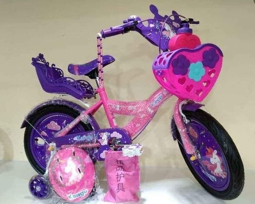 Bicicleta De Unicornio Para Niñas Rin 20