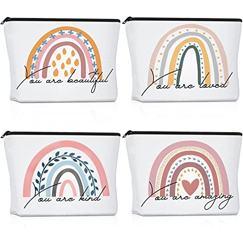 Bolsa Cosmética Arco Iris 4 Piezas Citas Inspiradoras Ybnpl