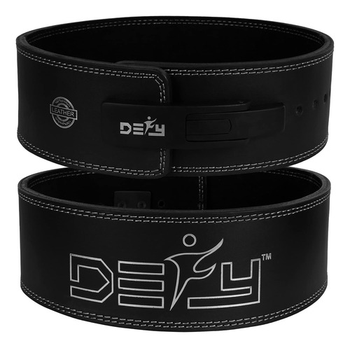 Defy - Cinturn De Levantamiento De Pesas, 100 % Piel De Vaca