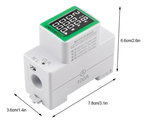Medidor Marcador Digital Ac 80~300 Wattímetro Amperímetro