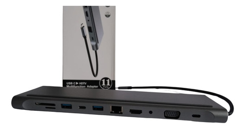 Adaptador Hub Tipo C 11 En 1 Hdmi Vga Rj45 Sd Usb 3.0 Laptop