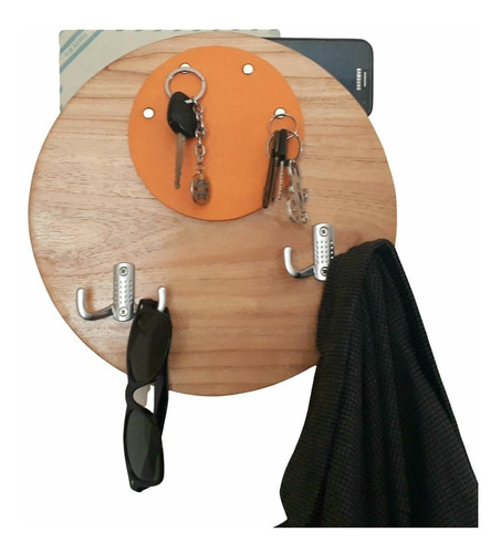 Imagen 1 de 7 de Organizador Porta Llaves Llavero 4 Imanes Perchero Madera